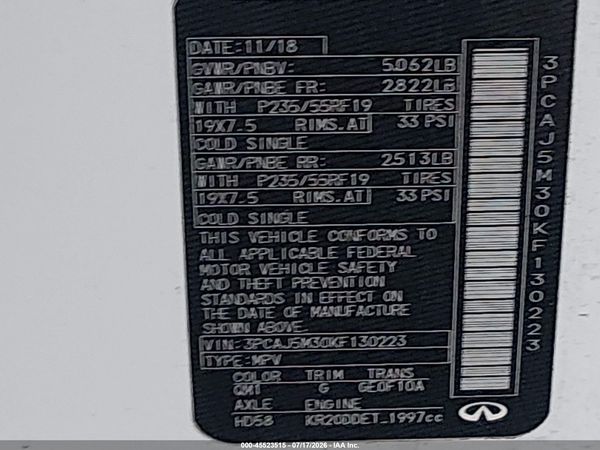 2019 INFINITI QX50 LUXE