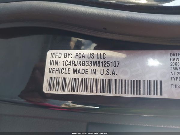 2021 JEEP GRAND CHEROKEE L LIMITED 4X4