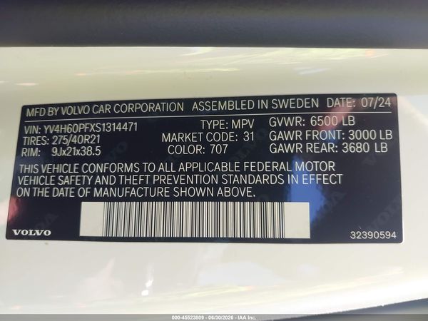 2025 VOLVO XC90 PLUG-IN HYBRID T8 ULTRA 7-SEATER