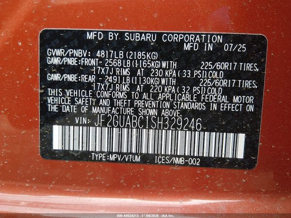 2025 SUBARU CROSSTREK Base
