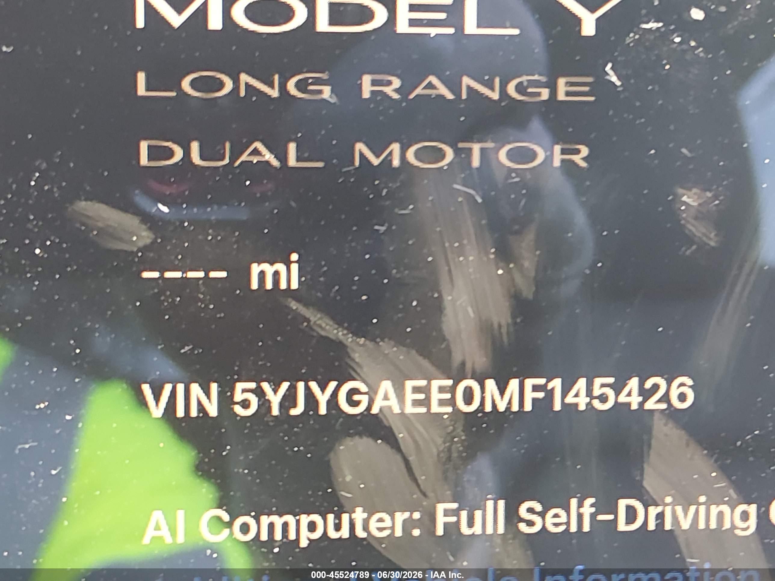 2021 TESLA MODEL Y