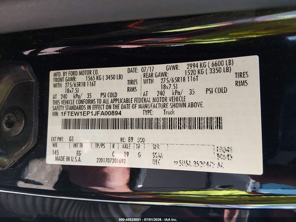 2018 FORD F-150 LARIAT