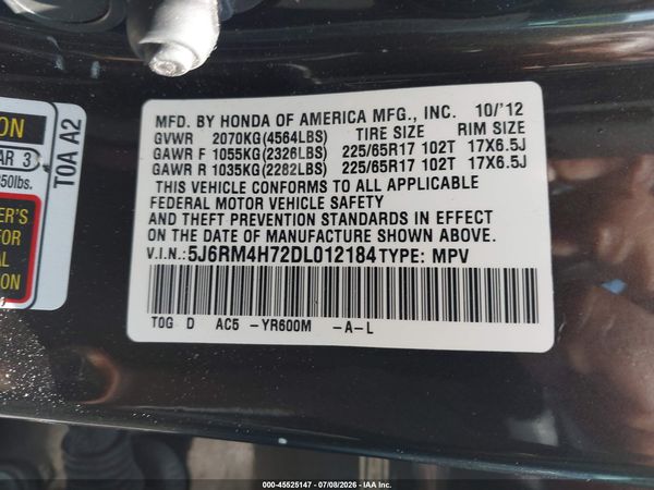 2013 HONDA CR-V EX-L