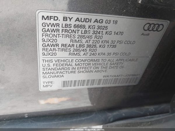 2018 AUDI Q7 3.0T PREMIUM