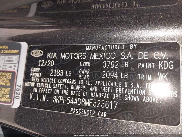 2021 KIA FORTE EX