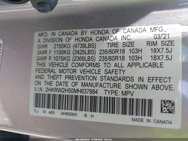 2021 HONDA CR-V AWD EX