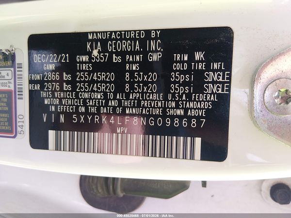 2022 KIA SORENTO SX PRESTIGE