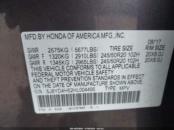 2017 ACURA MDX TECHNOLOGY PACKAGE