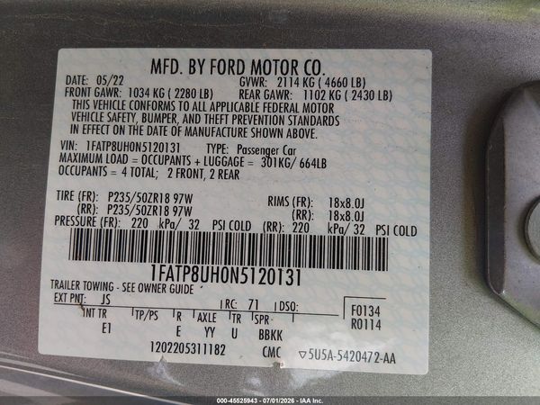 2022 FORD MUSTANG