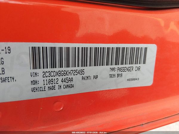 2019 DODGE CHARGER SXT RWD