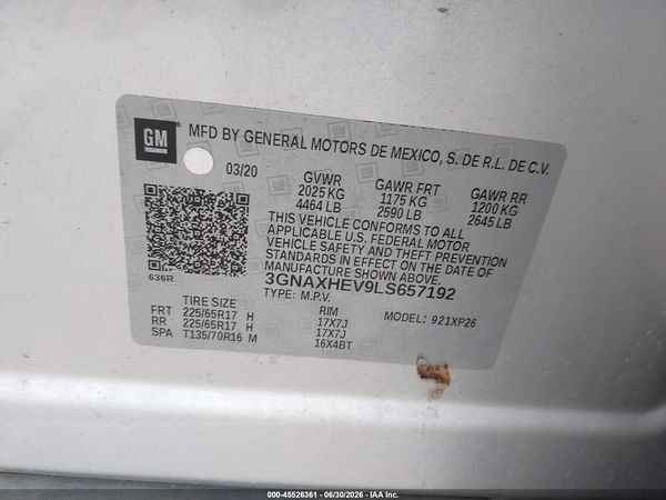 2020 CHEVROLET EQUINOX FWD LS — I9
