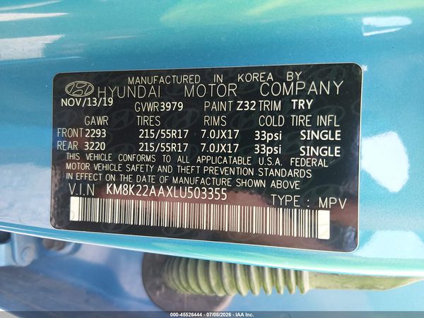 2020 HYUNDAI KONA SEL