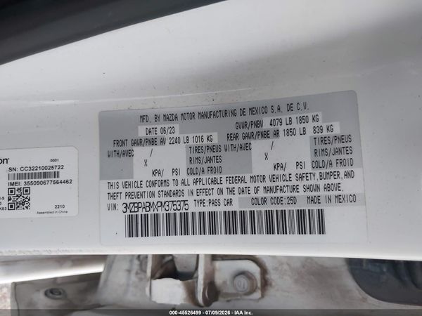 2023 MAZDA MAZDA3 2.5 S SELECT