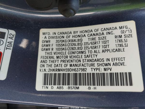 2013 HONDA CR-V EX