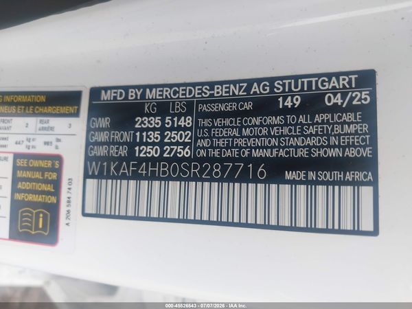 2025 MERCEDES-BENZ C 300 C300 4MATIC
