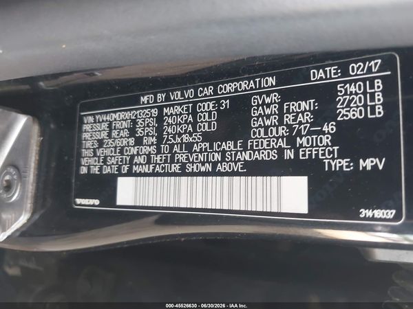2017 VOLVO XC60 T5 DYNAMIC