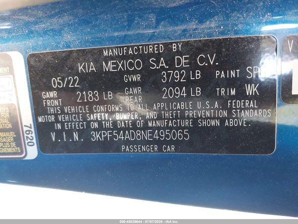 2022 KIA FORTE GT-LINE