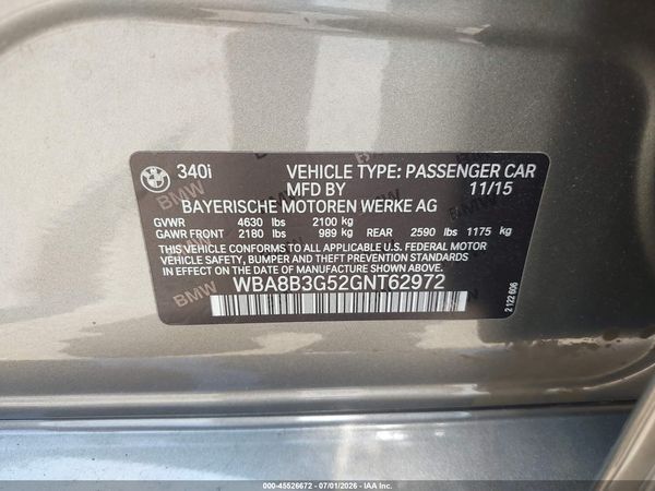 2016 BMW 340I SA
