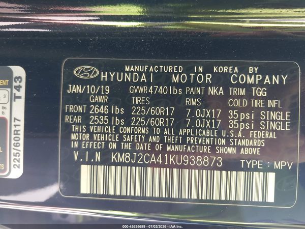 2019 HYUNDAI TUCSON SE