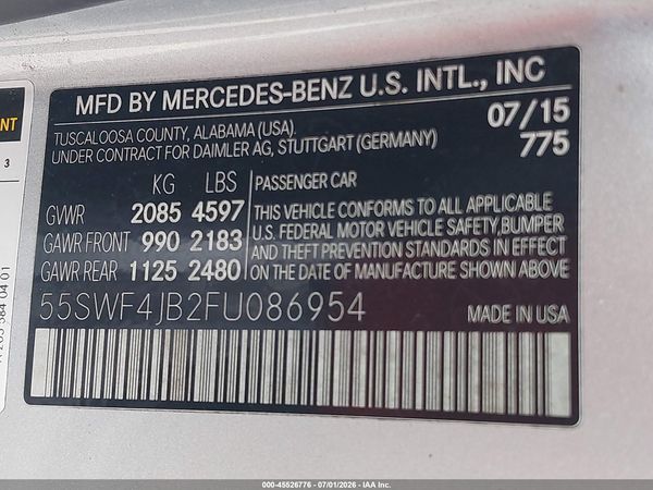 2015 MERCEDES-BENZ C 300 SPORT