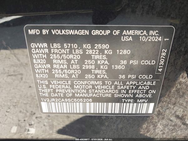 2025 VOLKSWAGEN ATLAS 2.0T SE W/TECHNOLOGY — I9
