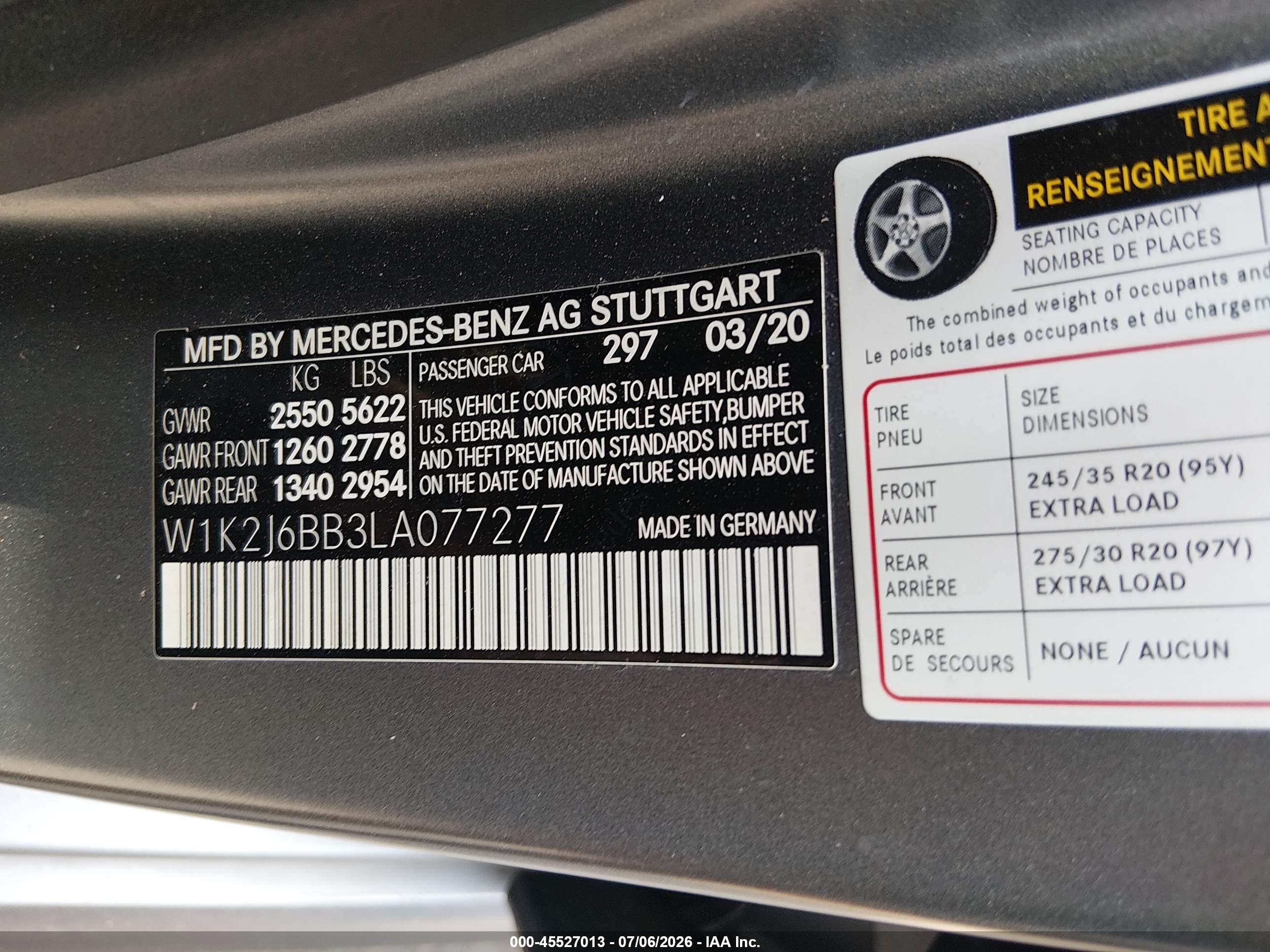 2020 MERCEDES-BENZ AMG CLS 53 4MATIC