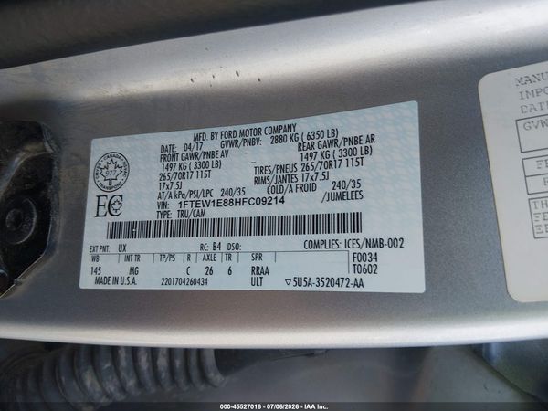 2017 FORD F-150 XL/XLT