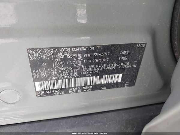 2021 TOYOTA RAV4 XLE