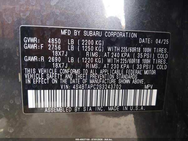 2025 SUBARU OUTBACK TOURING