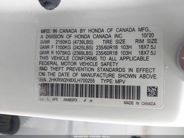 2020 HONDA CR-V AWD EX-L