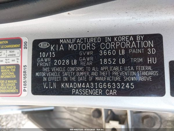2016 KIA RIO LX