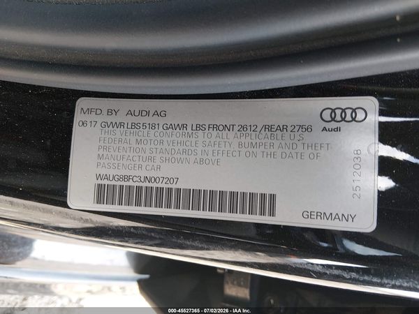 2018 AUDI A6 2.0T PREMIUM PLUS