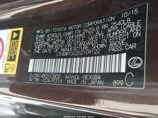 2016 LEXUS ES 300H