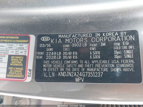 2016 KIA SOUL Plus