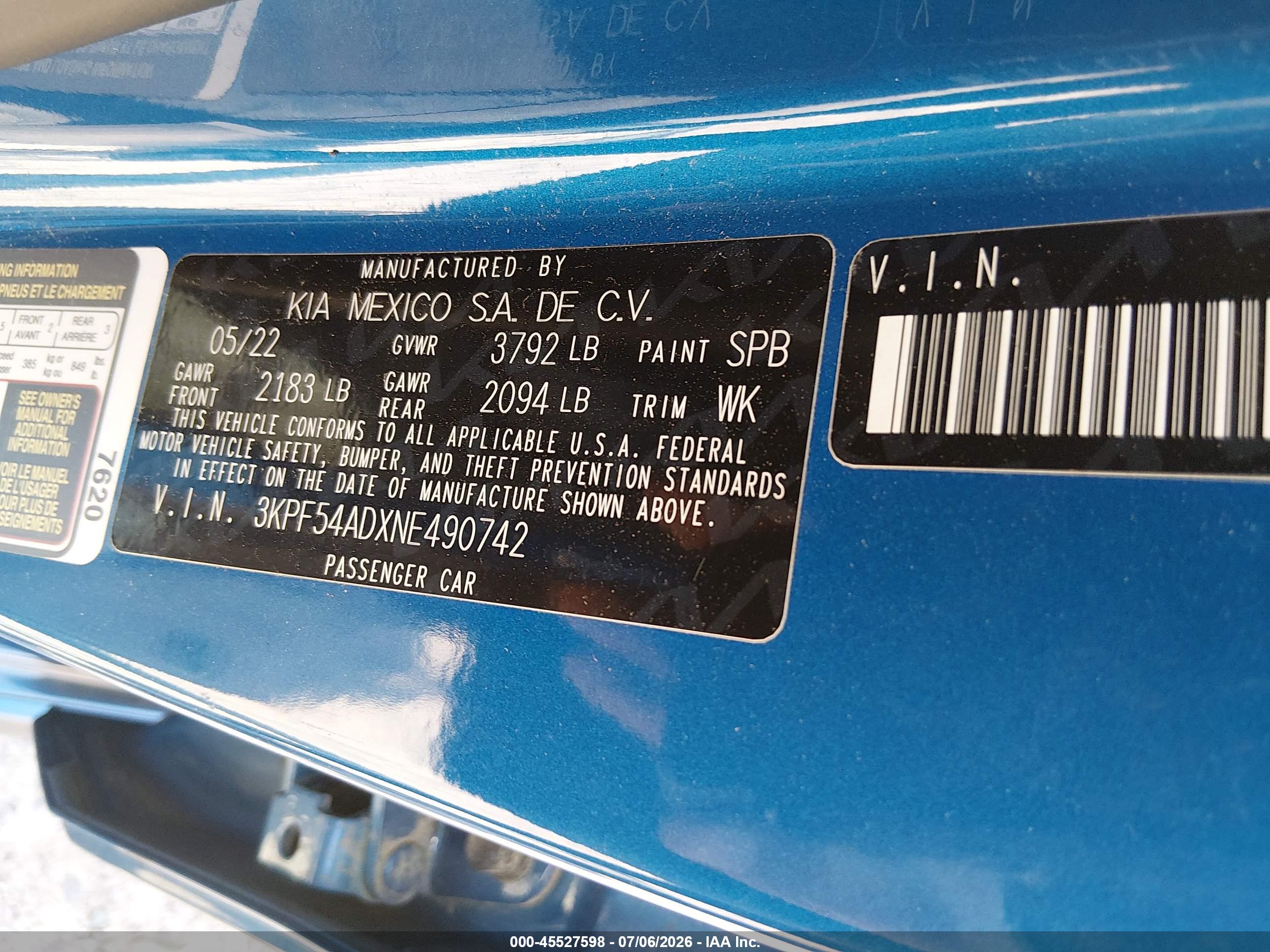 2022 KIA FORTE GT Line