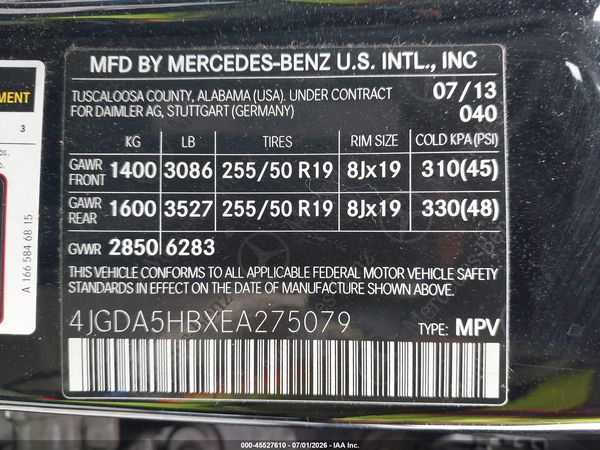 2014 MERCEDES-BENZ ML 350 4MATIC