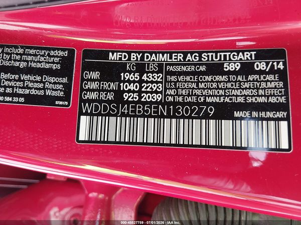 2014 MERCEDES-BENZ CLA 250 CLA250