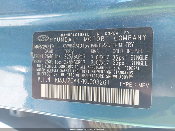 2019 HYUNDAI TUCSON SE
