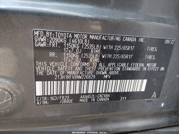 2022 TOYOTA RAV4 LE
