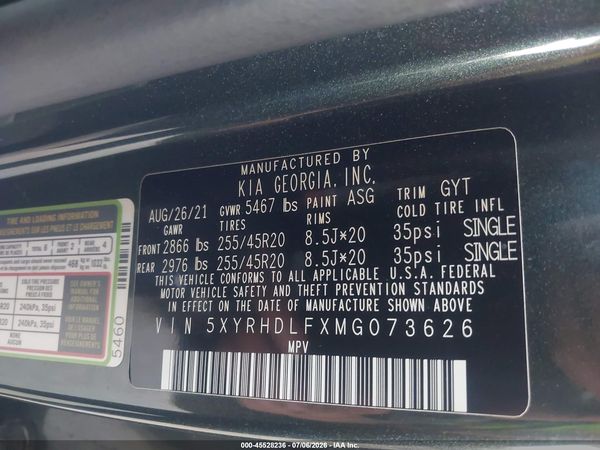 2021 KIA SORENTO EX