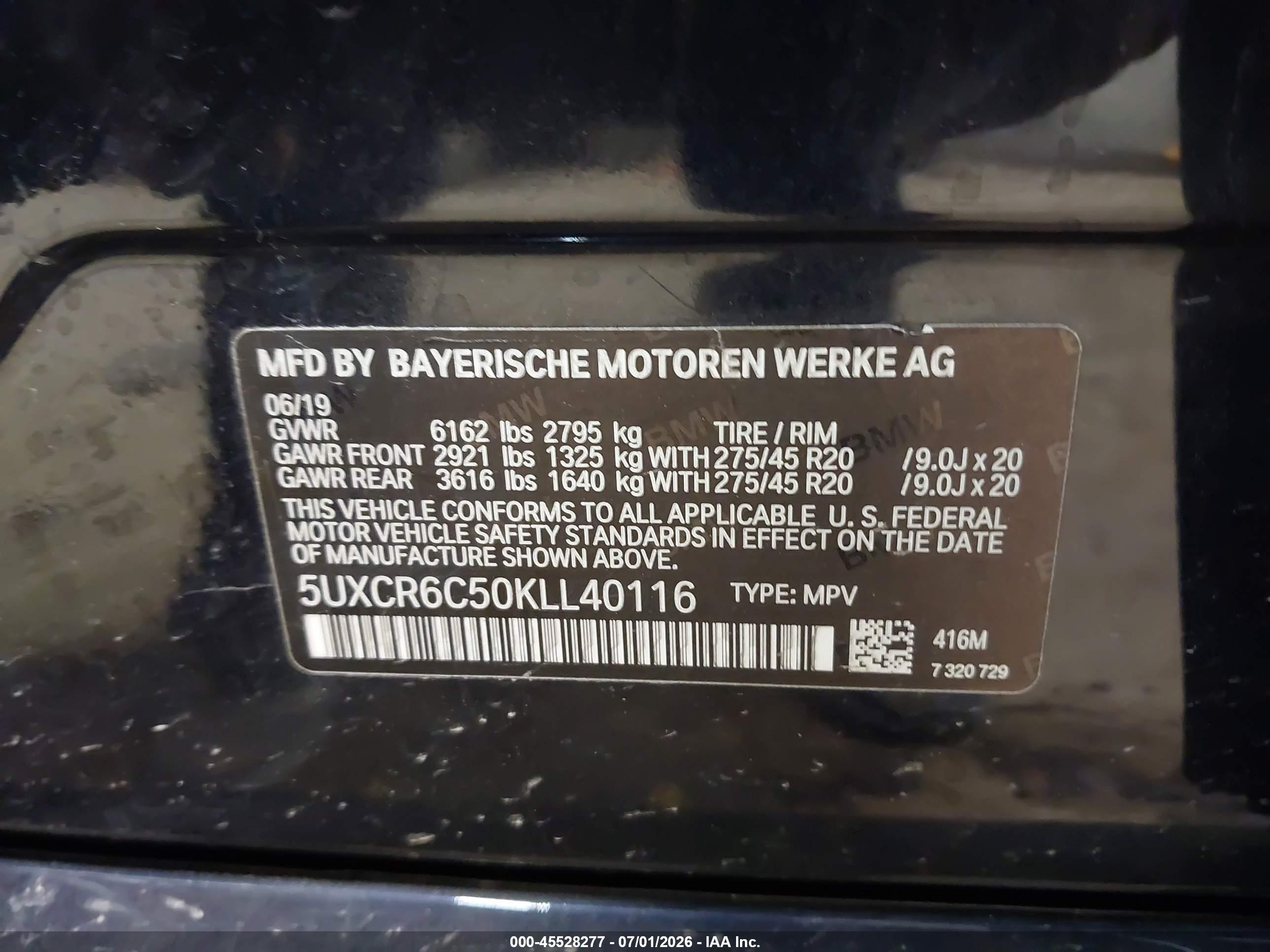 2019 BMW X5 XDRIVE40I
