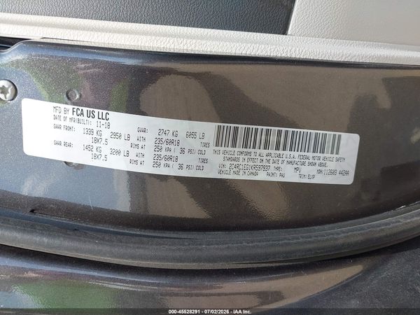 2019 CHRYSLER PACIFICA TOURING L PLUS