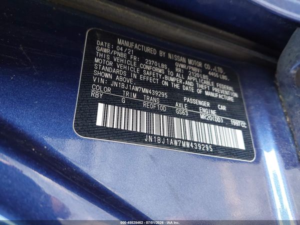 2021 NISSAN ROGUE SPORT S AWD XTRONIC CVT