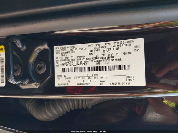 2018 FORD F-150 LARIAT/XL/XLT