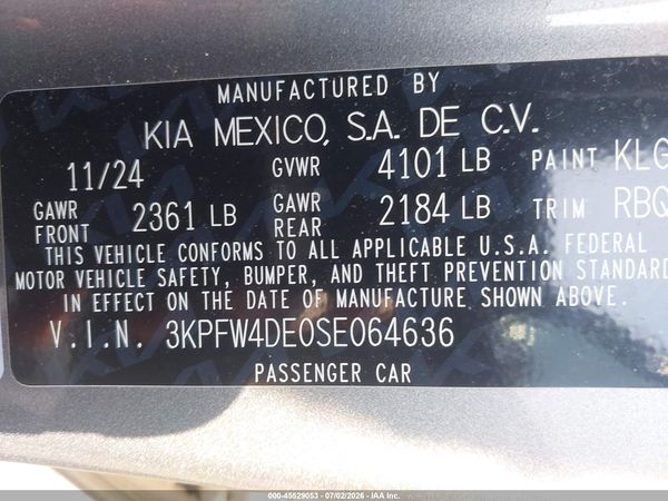 2025 KIA K4 GT-LINE