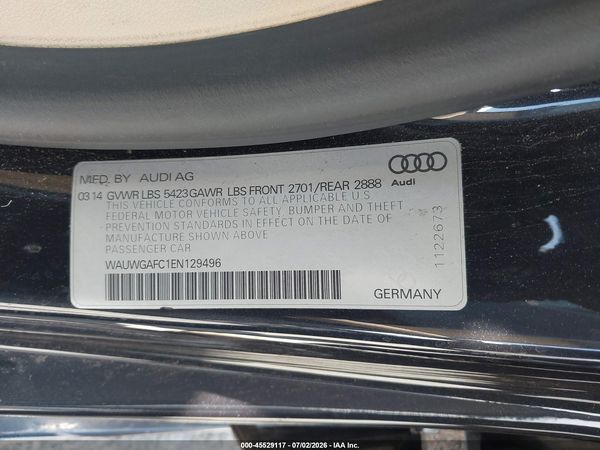 2014 AUDI A7 3.0T PREMIUM PLUS
