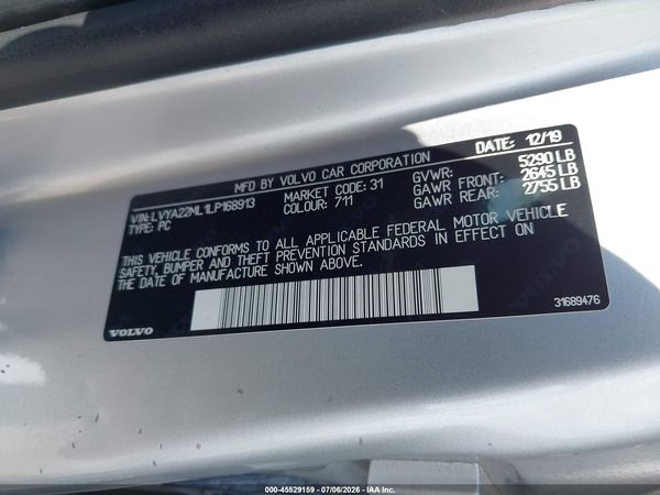 2020 VOLVO S90 T6 INSCRIPTION