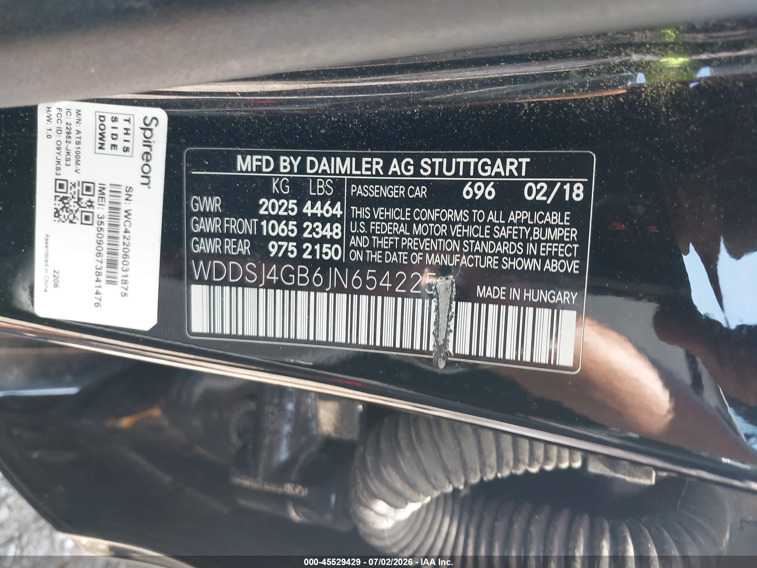 2018 MERCEDES-BENZ CLA 250 4MATIC