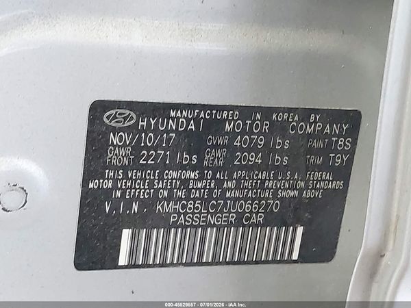 2018 HYUNDAI IONIQ HYBRID LIMITED