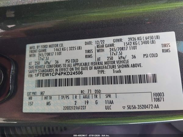 2023 FORD F-150 LARIAT/XL/XLT